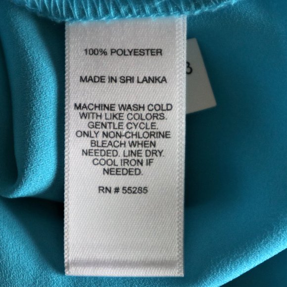 Express Blue Collared Sleeveless Blouse - Picture 6 of 7